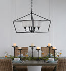 26" Iron Chandelier - Sleek Industrial Style