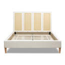 Toscana Queen Upholstered Cane Back Platform Bed