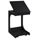 Ralston C-Shaped Lift-Top Sofa Side Table With Casters Black