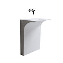 Modern Wall-Mounted Solid Surface Pedestal Sink by HouseOfZazla
