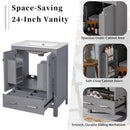 Bathroom Vanity With Integrated Undermount Ceramic Sink, 2 Doors And 1 Drawer, Soft Close Hinges