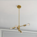 Trellis - 4 Lights Modern Gold Chandelier Vintage Pendant Fixture For Living Room - Clear / Gold by HouseOfZazla