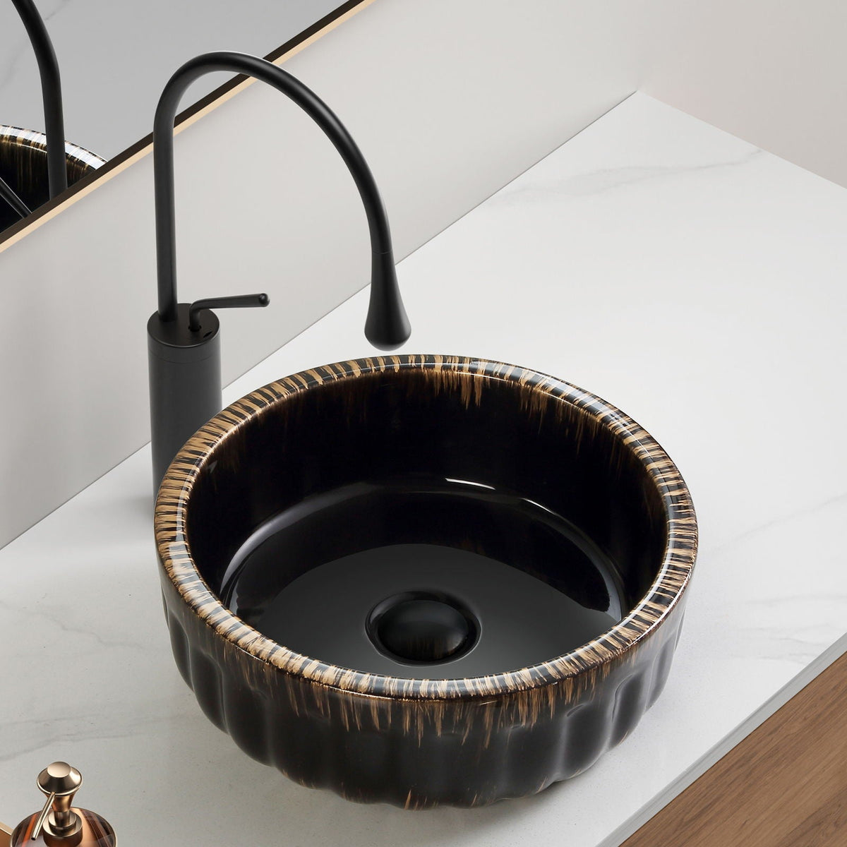 Vessel Sink, Above Counter Small Bowl - Black, photo 5 of 9