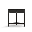 Boho Rattan Semi Circle End Table With Sliding Rattan Door, Storage And Bottom Shelf by HouseOfZazla