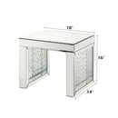 Nysa - 16" Accent Table - Mirrored & Faux Crystals Inlay