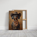 Cowboy Dachshund in Leather and Lace