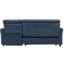 2-in-1 Sofa 82' Three-seater Sofa with Sofa Bed and Reversible Recliner, Blue Chenille