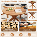 5-Piece Outdoor Acacia Wood Round Dining Set