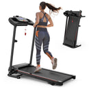 Foldable Electric Treadmill With 2.5Hp Motor, 12Km / H Speed, 3 Incline Levelstooth Music, Heart Rate Sensor, Spacious Running Belt For Indoor - Black by HouseOfZazla
