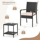 3 Piece Patio Furniture Set with Seat Cushions and Tempered Glass Tabletop by LJGDeals
