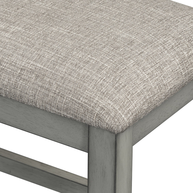 5-piece Counter Height Dining Table Set with Built-in Storage Shelves,Grey(OLD SKU W504S00143)