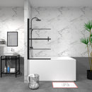 Bathtub Screen Panel Shower Door 180° Pivot - Black by HouseOfZazla