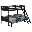 Bunk Bed With Built In Ladder, Safety Guardrails And Angled Access Step