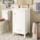 Bathroom Vanity With Ceramic Sink, Soft Close Drawers, Door Organizer, Divider Drawer, Adjustable Foot Pads by Unique Piece Furniture