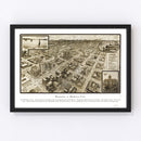 Vintage Map of Houston, Texas 1912
