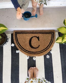 Half Round Double Border Personalized Doormats