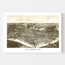 Vintage Map of Cincinnati, Ohio 1900