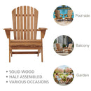 Folding Adirondack Chairs Set of 2 - Hemlock Wood Outdoor Seating