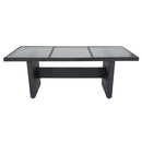 7 Piece Outdoor Patio Wicker Dining Set Patio With Adjustable Backrest Black Wicker + Dark Grey Cushion