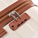 20-Inch Carry-On Luggage with Expandable Travel Bag Set, ABS Hard Shell Two-piece suitcase set, ivory and brown