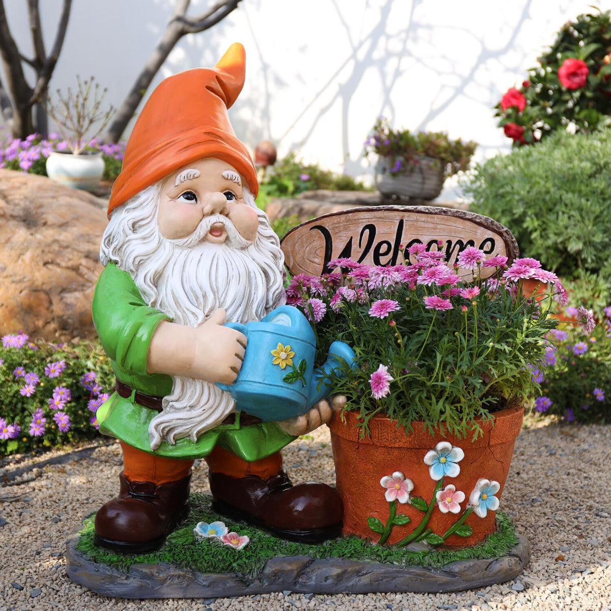 Outdoor Garden Gnome Flower Pot Planter, photo 6 of 10
