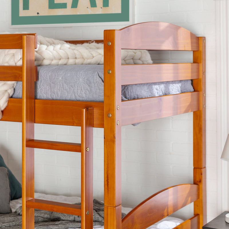 Carolina Transitional Solid Wood Twin-over-Twin Bunk Bed