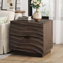 Solid Wood Nightstands with 2 Drawers
