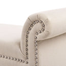 Kathy - Roll Arm Entryway Accent Bench - Sky Neutral Beige by HouseOfZazla