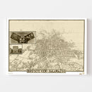Vintage Map of Kalamazoo, Michigan 1908