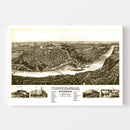 Vintage Map of Chippewa Falls, Wisconsin 1906