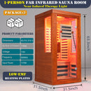 One person infrared sauna with red light