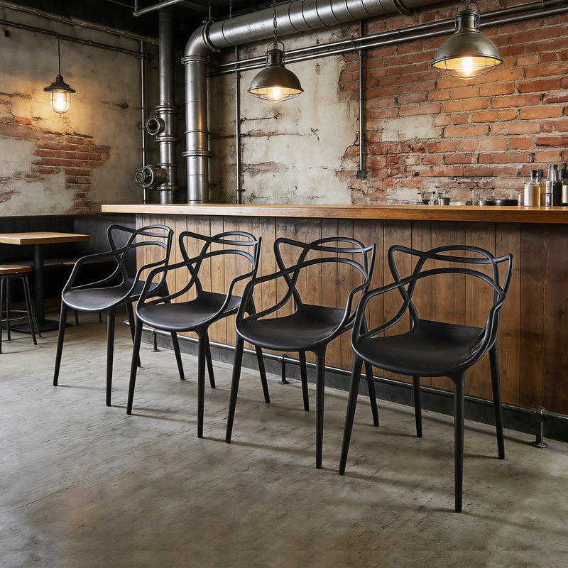 Dining Chair (Set of 4) - Black - Plastic, photo 4 of 7