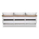 Rhodes 2pc Teak & Aluminum Outdoor Sofa and Coffee Table Set