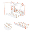Twin Size Classic House Bed With Twin Size Trundle - White by HouseOfZazla