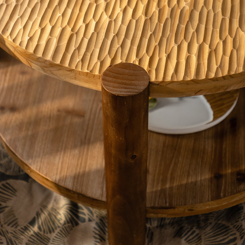 Round Coffee Table with Solid Wood for Living Room, photo 4 of 7