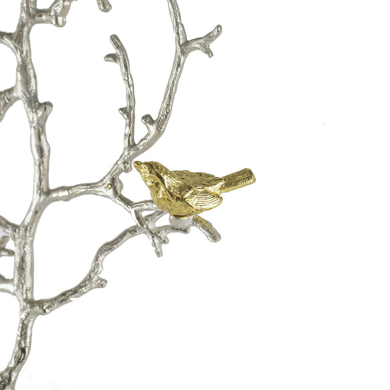 Metal Branch Wall Sculptures With Bird Accents (Set of 2) - Silver Multi, photo 3 of 16