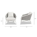 Rowan - Rope Barrel Back Patio Accent Arm Chair (Set of 2) - Optic White by HouseOfZazla