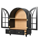 Arched Display Cabinet with Tempered Glass Doors