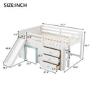Modern Low Loft Bed With Slide, 3 Storage Drawers, And 2 Doors by Unique Piece Furniture