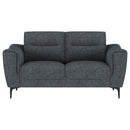 Oberle - Upholstered Sloped Track Arm Loveseat - Charcoal