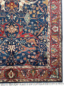 Hand-Knotted Afghani Bidjar Ghazni Wool Rug – 6'7" x 9'10" – Elegant Floral Design