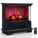 27 Inch Freestanding Fireplace with Remote Control-Brown by DirectDeals