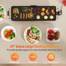27 Inch Large Electric Griddle Nonstick BBQ Grill with Adjustable Temperature-S
