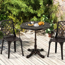 27Inch Round Cast Aluminum Patio Bistro Table with Hollow Top-Copper by LJGDeals