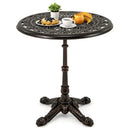 27Inch Round Cast Aluminum Patio Bistro Table with Hollow Top-Copper by LJGDeals