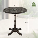 27Inch Round Cast Aluminum Patio Bistro Table with Hollow Top-Copper by LJGDeals