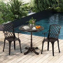 27Inch Round Cast Aluminum Patio Bistro Table with Hollow Top-Copper by LJGDeals