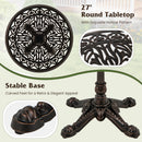 27Inch Round Cast Aluminum Patio Bistro Table with Hollow Top-Copper