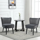Set of 2 Upholstered Modern Leisure Club Chairs with Solid Wood Legs by LJGDeals