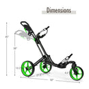 Folding Golf Push Cart with Scoreboard Adjustable Handle Swivel Wheel by LJGDeals
